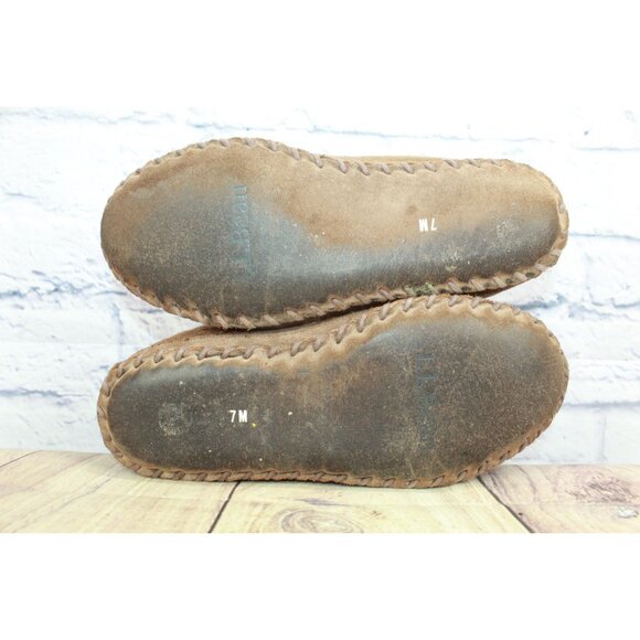 LL Bean Wicked Good Slippers Booties Suede Brown Size 7 M - Picture 10 of 11